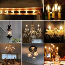 6 pezzi di lampadine a LED a fiamma C35 da 4W, equivalente a 40W, attacco E12/E14 a candela, dimmerabili, a forma di candela vintage, per lampadari, lampadari a soffitto e decorazioni per la casa