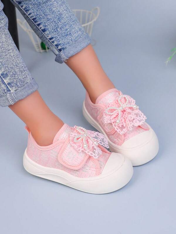 Sapatos de lona infantis primavera verão outono inverno novos sapatos de criança com sola macia sapatos de bebê sapatos de laço sapatilhas de menina tênis casuais de renda