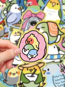70pcs Colorful Cartoon Parrot Stickers, Applicable For Scrapbooking, Diary, Notebook, Tablet, Water Bottle, Phone Decor, Party, Holiday Gift