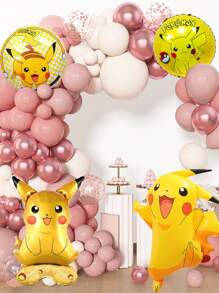 pokemon Pokemon Pikachu Arch Balloon Theme Set, Birthday Theme Balloon Set, Party Event Decoration, Wedding Birthday Decoration, Wedding Ceremony Decoration, Balloon Chain, Party Supplies, Party Balloons Christmas, Halloween, Festival Supplies, Festival Decorations, Thanksgiving, Back-To-School Season, Autumn And Winter