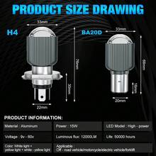 S&D Bóng đèn pha xe máy H6 BA20D LED H4 Led Moto CSP 30000LM Đèn rọi 12V Phụ kiện xe máy Đèn Hi Lo Đèn sương mù Trắng Vàng - Nhiều màu - Xem 6