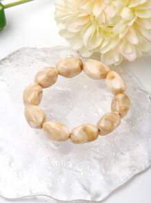 Betykuku 1 pieza Pulsera elástica con cuentas irregulares y coloridas de estilo bohemio, regalo para mujeres y niñas, adecuado para la playa, vacaciones, uso casual y fiestas