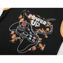 Little & Big Boys 2-Piece Cozy Summer Pajamas Black Gamer Tank Top & Shorts Cool PJ Kid Set Size 6-18 - Yellow - View 8