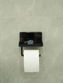 自粘式纸巾架，适用于厨房和浴室，带收纳架的纸巾卷分配器，哑光黑 - 彩色 - 查看 12