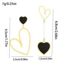 1 par de pendientes colgantes con colgante en forma de corazón asimétrico para mujer, pendientes versátiles y lindos adecuados para uso diario