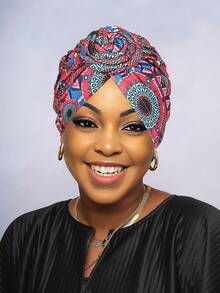 Awegeo Women's Turbans Printed Style, Light Luxury African Style Headscarf Hat, Important Occasion Wearing Headband Hijab Hair Sleep Cap - Multicolor - View 15