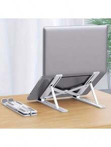 Adjustable Laptop Stand (With Cooling Function) - Foldable Ergonomic Stand, Suitable For 10-17 Inch Laptops, Anti-Slip Desk Mount, Plastic Material, Ergonomic Desktop Support | Modern Laptop Stand | Adjustable Height,For School Supplies,Back To School - Multicolor - View 2