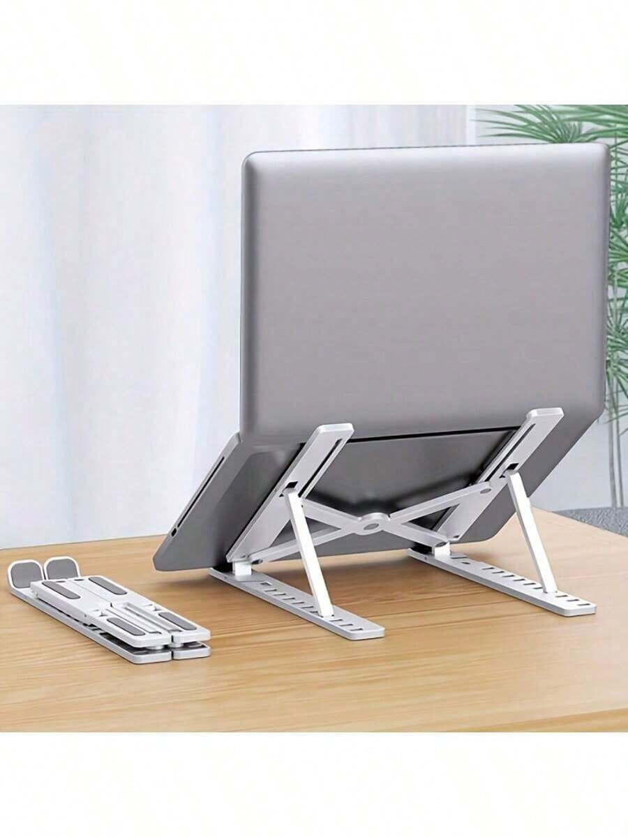Adjustable Laptop Stand (With Cooling Function) - Foldable Ergonomic Stand, Suitable For 10-17 Inch Laptops, Anti-Slip Desk Mount, Plastic Material, Ergonomic Desktop Support | Modern Laptop Stand | Adjustable Height,For School Supplies,Back To School