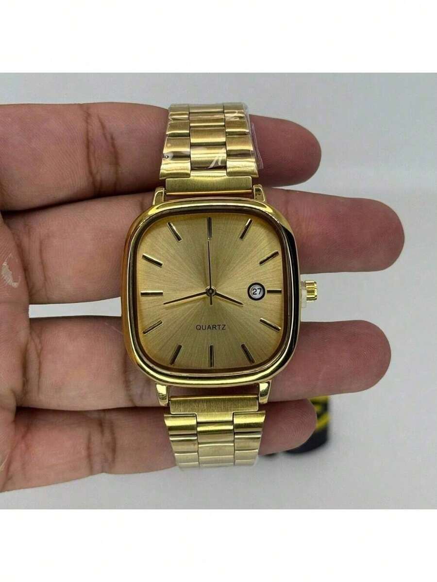 Men's Retro Vintage Classic Square Silver/Blue Watch - MSC金牌/金牌 - 查看 1