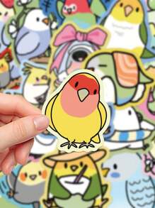 70pcs Colorful Cartoon Parrot Stickers, Applicable For Scrapbooking, Diary, Notebook, Tablet, Water Bottle, Phone Decor, Party, Holiday Gift