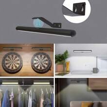 1 pièce, Applique murale rechargeable à LED, Éclairage avant de miroir à la maison, Éclairage de peinture, Éclairage d'affichage d'art, Avec télécommande, 3 températures de couleur et luminosité réglable, Convient pour cadre, peinture à l'huile, cible de fléchettes, éclairage de bureau