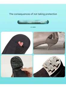 New Seasonal Shoe Protective Self-Adhesive Non-Slip Rubber Sole Repair Patches, Thick-Soled High Heel Shoe Non-Slip Protective Pads, Dress Shoe Silent Non-Slip Stickers - Durable Shoe Protection,Shoe,Spring Summer Picks,Brides Maid Gifts,Room,Bedroom Deccor,Bedroom Deccor,Beach,Travel,For Men,For Women,Vacation - Black - View 8