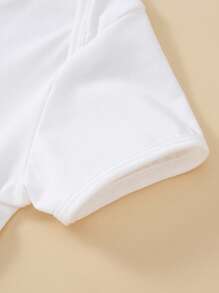 Baby Boy Letter Print Short Sleeve Casual Bodysuit