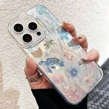 HANCAI Ocean 1pc Jellyfish & Seashell Pattern TPU Protective Phone Case, Compatible With Apple 16, 15, 14, 13, 12, 11 Pro Max Waterproof Shockproof Anti-Fall Scratch Resistant - Multicolor - View 7