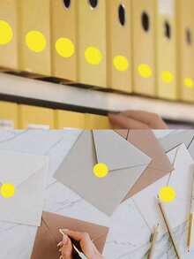 Rollo de 500 piezas / Pegatinas redondas de colores, etiquetas sencillas, etiquetas para escribir, 8 colores para manualidades, adecuado para oficina, aula, estudiantes, papel, útiles escolares (2.54 cm) - Multicolor - Ver 8