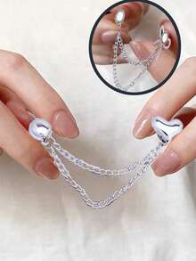 1个/2个多功能合金无缝磁性夹胸针，时尚简约白绿花卉蝴蝶图案，强磁可调节长度，适合秋冬服装，可固定领口、衬衫下摆、袖口、裤腿，也可作为无缝腰带装饰侧扣配饰。 - 彩色 - 查看 8