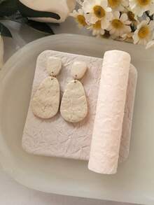 High Precision Pottery Textured Rolling Pin - Durable Plastic Handcraft Mold, Suitable For DIY Jewelry Making And Art Design, Soft Clay Texture Tool With Fine Patterns, Ideal For Unique Handmade, Decorative Earrings | Textured Craft Surface, Jewelry Making Supplies - Texture Roller - View 10