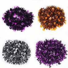 1pc 2M Halloween Plastic Decorative Garland, Outdoor Indoor Hanging Vine Pumpkin Bat Ghost For Autumn, Home Party Garden Fireplace Porch Decor, Halloween, Thanksgiving, Pumpkin Garland, Bedroom Haunted House Fireplace Wall Indoor Outdoor Home Decor Halloween Decor Fall Decor Room Decor