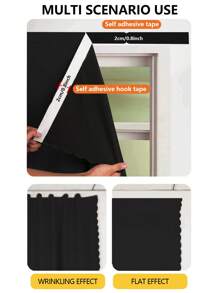 1pc Self-Adhesive Portable 100% Blackout Window Curtain, No Drilling Needed Sunshade Fabric For Windows, Doors, Bedrooms, Basements - Heat Insulation, Darkening Kitchen & Room, Suitable For All Seasons,Fall Decor,Autumn Decor,Room Decor