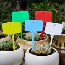 50 piezas de etiquetas reutilizables en forma de T para plantas de jardín, marcadores de tinta permanente resistentes a la intemperie, etiquetas de plástico para plantas en macetas interiores/exteriores, cuidado del césped y el jardín