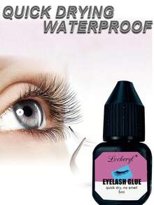 Lvcheryl 5毫升假睫毛胶水，适用于假睫毛簇和睫毛延长，速干、防水、不刺激
