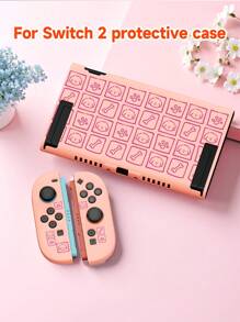 Switch 2. Generation Spielekonsole Niedlicher Welpen Würfel Muster Schutzcase, kompatibel mit Switch NS/Switch OLED/Switch Lite, Mehrfarbige Weiß/Rosa/Gelb TPU Weiche Schale Transparente Hülle, Universal Grifffschutz, Switch Controller Schutz, Switch Gaming Zubehör, Stoßfest rutschfest kratzfest, Stilvoller Entwurf