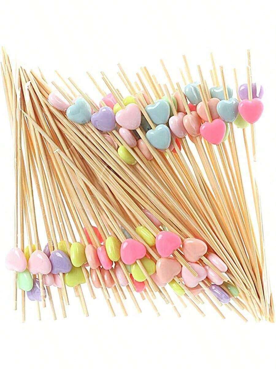 200/100/50/20 قطعة شوكات خشب الخيزران بشكل قلب لعيد الحب، شوكات طعام خشب الخيزران، أعواد أسنان للمقبلات، شوكات للفواكه والبرغر، أعواد زخرفية، أدوات مائدة يمكن التخلص منها لحفلات عيد الحب، مناسبة لحفلات عيد الميلاد والزفاف والتخرج وعيد الحب