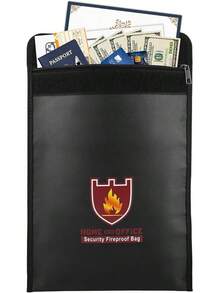 Fireproof Money & Document Bag, MoKo File Document Organizer 15 X 11 Fire & Resistant Cash & Envelope Holder, Protect Your Valuables, Documents, Money, Zipper Closure, Black - Black - View 1