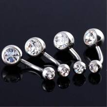 Belly Button Rings - 14G Internally Threaded 10mm Belly Ring Round Square Star Teardrop CZ Navel Rings For Women