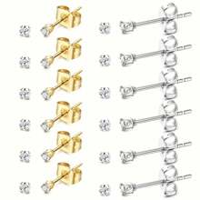 2 Stücke minimalistische Edelstahl 4-Krallen Zirkonia Ohrstecker, Schmetterlingsverschluss Ohrringe, 2 mm funkelnd synthetischer Zirkonia Knorpelohrstecker, hypoallergen kleine Ohrringe für Ohrlochpiercing, unisex Alltagskleidung, passend für alle Piercings, Schmuckgeschenk