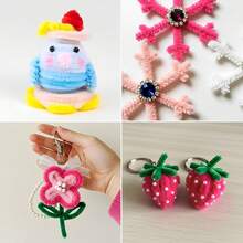 150/300pcs Pink Mixed Color Craft Pipe Cleaners, Pipe Cleaner Craft Light Pink Pink Jade Deep Red Pink Pipe Cleaner For Craft Foldable Chenille Rod Pipe Cleaner,Chenille Stems, Pipe Cleaners Craft, Chenille Stems Pipe Cleaners, Fuzzy Sticks Craft Supplies, Colored Pipe Cleaner, For DIY Art And Craft Projects And Decorations