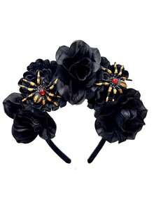 节日派对头带 万圣节服装 装扮头带 彩色仿真花 蜘蛛 个性头饰 - 彩色 - 查看 8