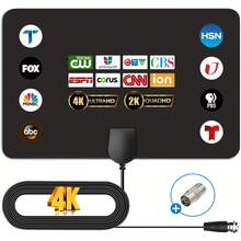 Smart Digital TV Antenna 2025 - HDTV Antenna With Super Strong Magnetic Base | Full 50 U.S. States Coverage | 360° Long-Range Reception For Local Channels - Black - View 8