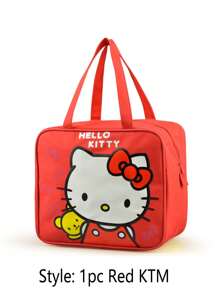 Sanrio 1Pc Hello Insulated Kitty Lunch Bag Cute Thick Waterproof Tote Lunch Box Cartoon Bento Bag With Thermal Insulation For Outdoor Activities Travel Camping(Some Parts May Be Random), School Supplies,Back To School