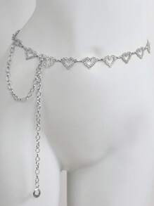 A Fashionable And Simple Love Rhinestone Alloy Waist Chain Dress For Women
