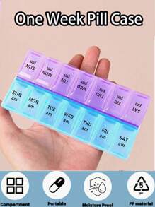 1pc Portable Travel Medicine Box, Summer Waterproof Storage Box, Dust-Proof And Moisture-Proof Pill Box, Reusable Medicine Storage Box, Suitable For Both Men And Women, Vitamin Supplement Storage, Suitable For Travel, Business Trips, Summer Beaches, Beach Family Outings, Outdoor Office Work, Returning To School, Christmas Gift-Giving