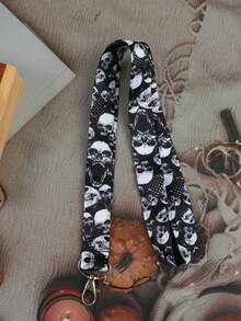 1 件鬼骷髅卡通电影颈带钥匙挂绳，身份证信用卡通行证挂绳钥匙扣，男士手机挂饰配件休闲万圣节汽车配件包饰背包学校可爱哥特 Y2k 包配件挂绳带身份证夹汽车配件包饰圣诞礼物 - 黑色 - 查看 13