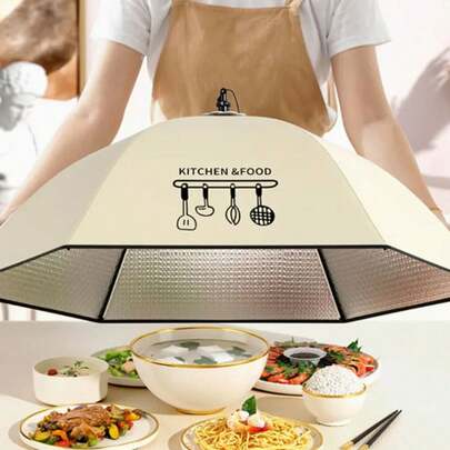 1 件现代隔热食物罩 - 防尘、可折叠桌面保护罩，适合家庭厨房使用