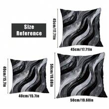 1 Stück 45 x 45 cm / 50 x 50 cm / 40 x 40 cm speziell gestalteter grau-schwarzer gestreifter Marmoroptik Kissenbezug [Kissenfüllung nicht inklusive], aus Polyester, geeignet für den täglichen Gebrauch, Heimdekoration, Wohnzimmer, Schlafzimmer, Sofa, künstlerisch, modernes Design, Atmosphäre