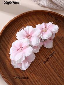 发夹 1 件装 女士夏季波西米亚风格花朵发夹，白色、蓝色、粉色、米色，简约优雅，适合日常、度假装扮发饰优雅爪夹，学校用品，大学 - 彩色 - 查看 4