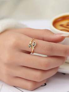 1 件极简主义小丑鱼眼电镀戒指