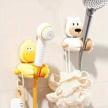 1pc Adorable Cartoon Suction Cup Shower Head Holder,Suction Cup Shower Head Holder, Home Bathroom Non Perforated Children's Shower Head Holder,Adjustable No-Drill Shower Head Holder , Suction Cup Style,Universal Shower Head Fixed Base,Strong, Non-Punching,Easy Bathroom Installation, For Bathroom Organization. - Multicolor - View 5