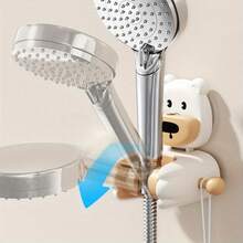 1pc Adorable Cartoon Suction Cup Shower Head Holder,Suction Cup Shower Head Holder, Home Bathroom Non Perforated Children's Shower Head Holder,Adjustable No-Drill Shower Head Holder , Suction Cup Style,Universal Shower Head Fixed Base,Strong, Non-Punching,Easy Bathroom Installation, For Bathroom Organization. - Multicolor - View 7