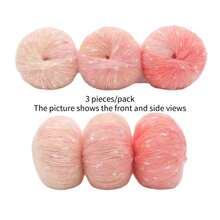 50g Set di 3 palle di filato morbido e appiccicoso con motivi a pois e fiocchi di neve sfumati, adatto per realizzare all'uncinetto vestiti, sciarpe, maglioni