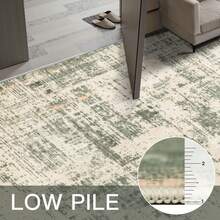 Sour Lemon Living Room Carpet 200x300, Washable Bedroom Carpet, Short Pile Abstract Carpet, Very Soft And Thin Summer Living Room Carpet, Non-Slip Carpets For Living Room Bedroom Home Decoration - 灰綠色 - 查看 4