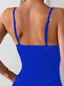 Traje de baño de una pieza para mujer, negro, con push-up, tiro alto, control de abdomen y fruncido, traje de playa para mujer
