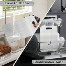 钛质砧板，纯钛材质，双面防锈，耐用，非常适合切肉类、水果和蔬菜 - 高级厨房切菜垫，卫生性更高 - 銀色 - 查看 5