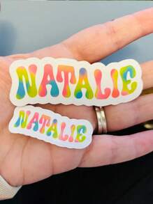 Custom Name Printed Gradient Color Stickers, Personalized Gradient Font Stickers, Paper For Windows, Glasses, Mugs, Water Bottles, Wine Glasses, Custom Text Decals For Weddings, Etc., College Daily Name Stickers, Personalized Rectangular Stickers,Art Activities For Children