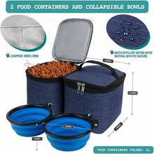 Dog Travel Bag Backpack, Airline Approved Dog Bags For Traveling, Puppy Diaper Bag Supplies, Pet Camping Essentials Hiking Accessories Dog Mom Gift, Food Container, Collapsible Bowls, Navy Blue - 藏蓝色 - 查看 6