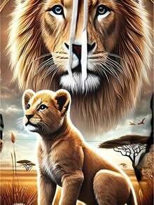 3D-Herren Sacred Lion und junger Löwe Muster Langarm Lässig Hoodie mit Kordelzug Tasche, modisches Muster Kapuzenjacke, Sportmode, Lässig Frühling und Herbst Oberteil - Verschiedenfarbig - Übersicht 5